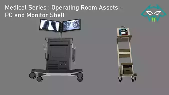 Medical Series  - Operating Room  - PC and Monitor Shelf 3D model