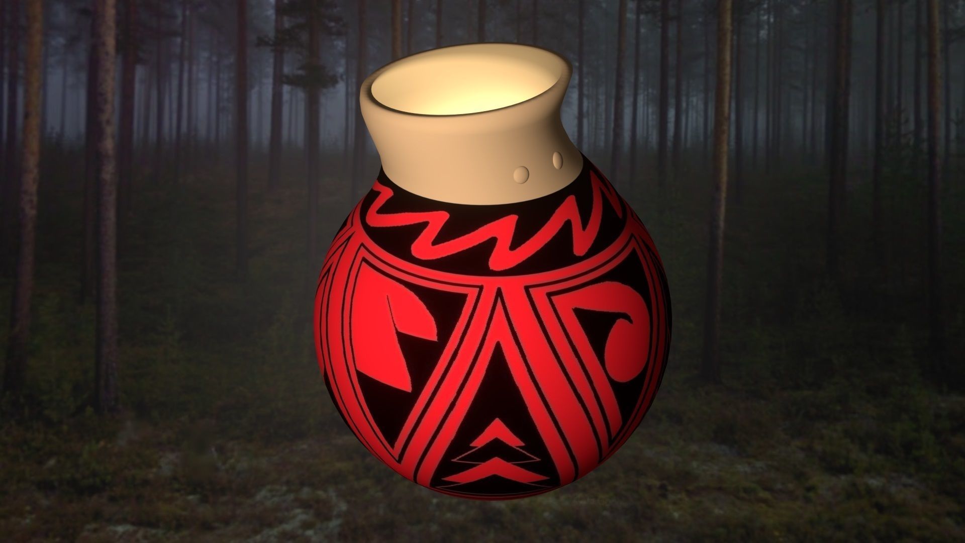 Native American pottery 4 3D model_2