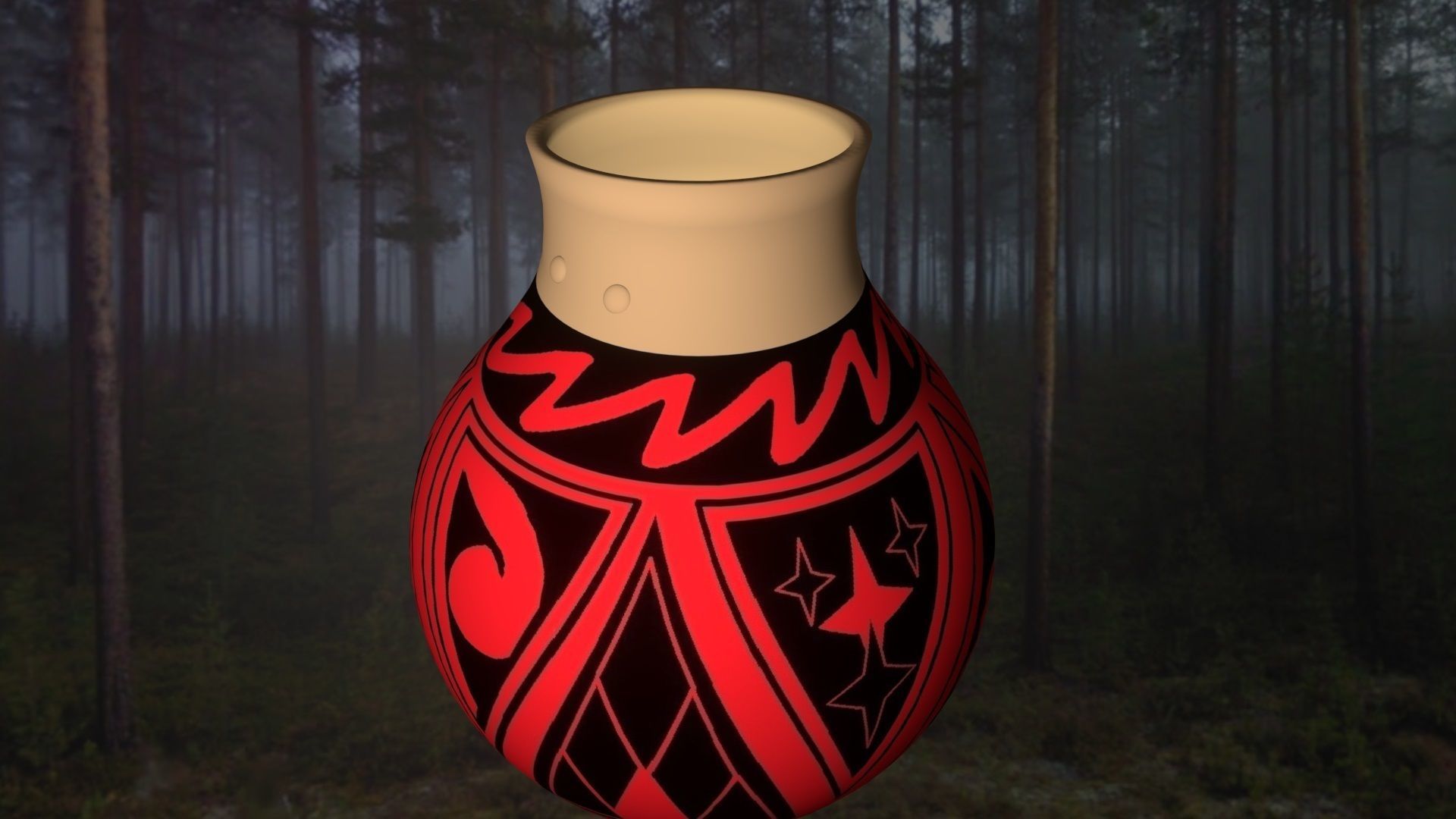 Native American pottery 4 3D model_4