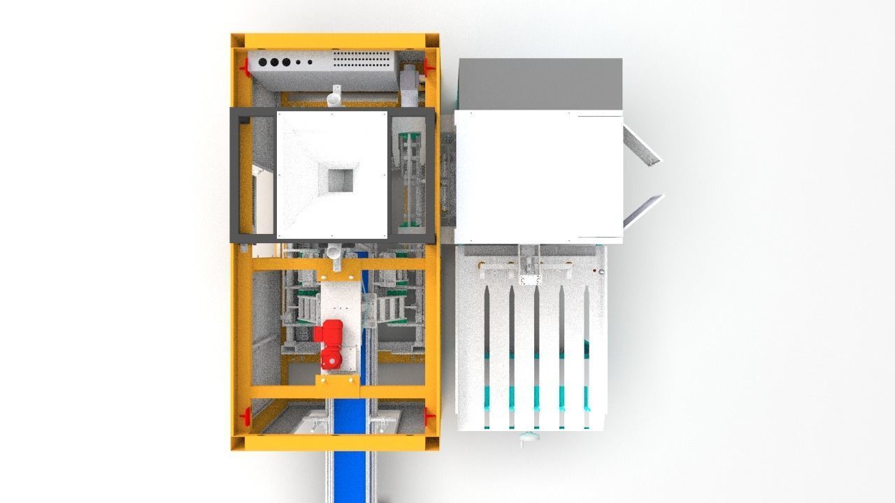 Packaging scale and automatic bagging for open pocket woven bag 3D model_3