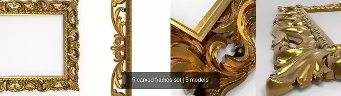 5 carved frames set 3D Model Collection