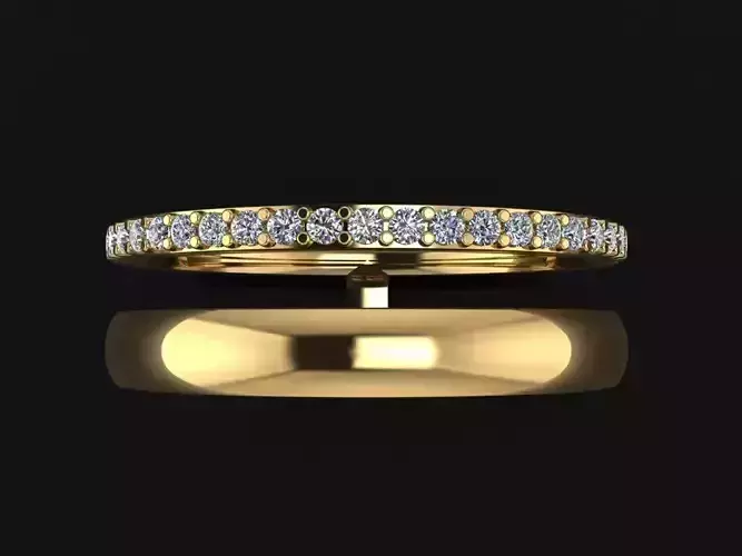 DOUBLE ROW STACK DIAMOND BAND RING SIZE 8
