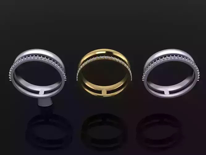 DOUBLE ROW STACK DIAMOND BAND RING SIZE 9