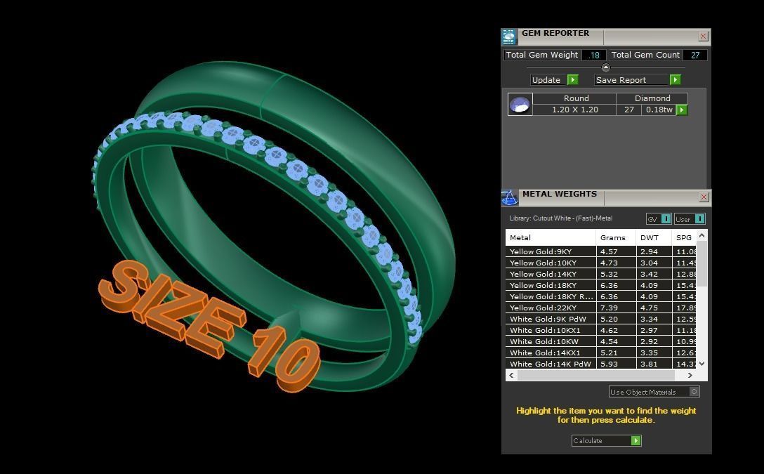 DOUBLE ROW STACK DIAMOND BAND RING MIX SIZE 4 5 6 7 8 9 10 3D print model_12