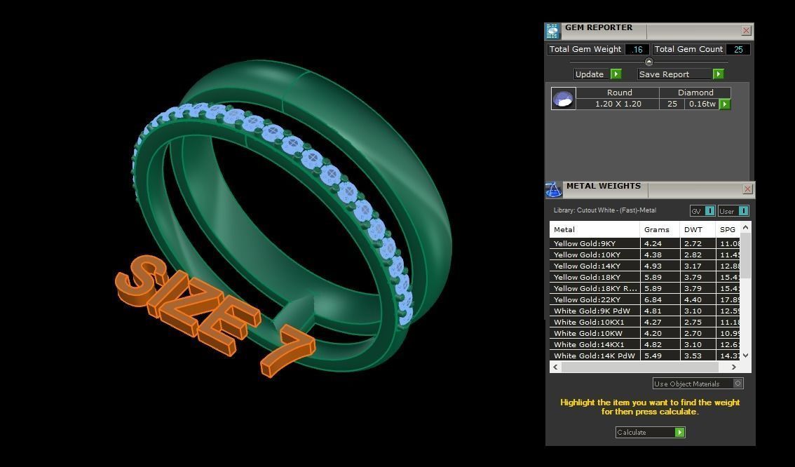 DOUBLE ROW STACK DIAMOND BAND RING MIX SIZE 4 5 6 7 8 9 10 3D print model_9