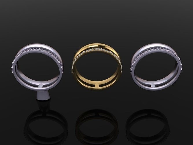 DOUBLE ROW STACK DIAMOND BAND RING MIX SIZE 4 5 6 7 8 9 10 3D print model