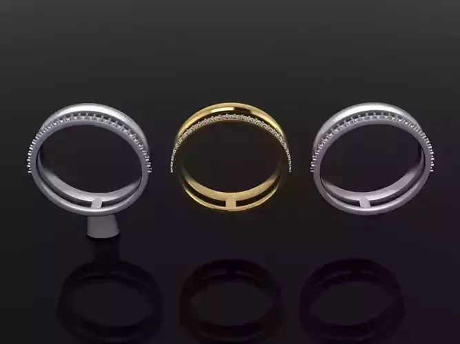 DOUBLE ROW STACK DIAMOND BAND RING MIX SIZE 4 5 6 7 8 9 10