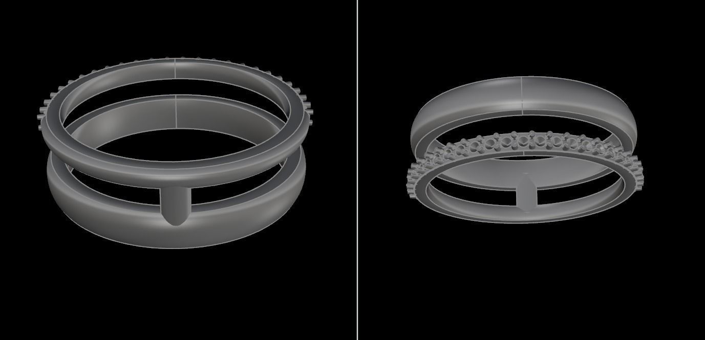 DOUBLE ROW STACK DIAMOND BAND RING MIX SIZE 4 5 6 7 8 9 10 3D print model_19