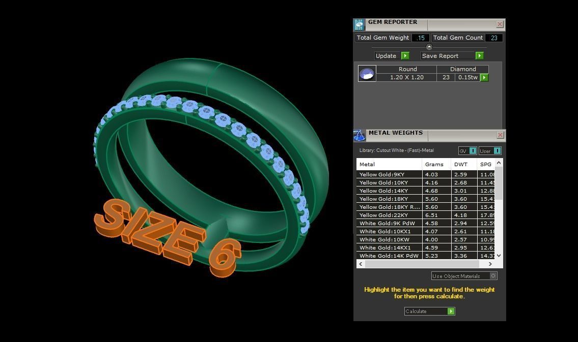 DOUBLE ROW STACK DIAMOND BAND RING MIX SIZE 4 5 6 7 8 9 10 3D print model_8