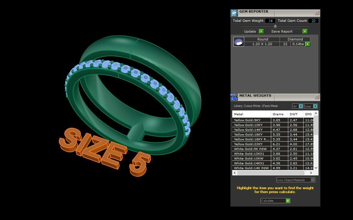 DOUBLE ROW STACK DIAMOND BAND RING MIX SIZE 4 5 6 7 8 9 10 3D print model_7