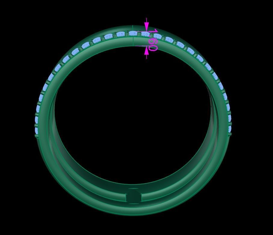 DOUBLE ROW STACK DIAMOND BAND RING MIX SIZE 4 5 6 7 8 9 10 3D print model_14