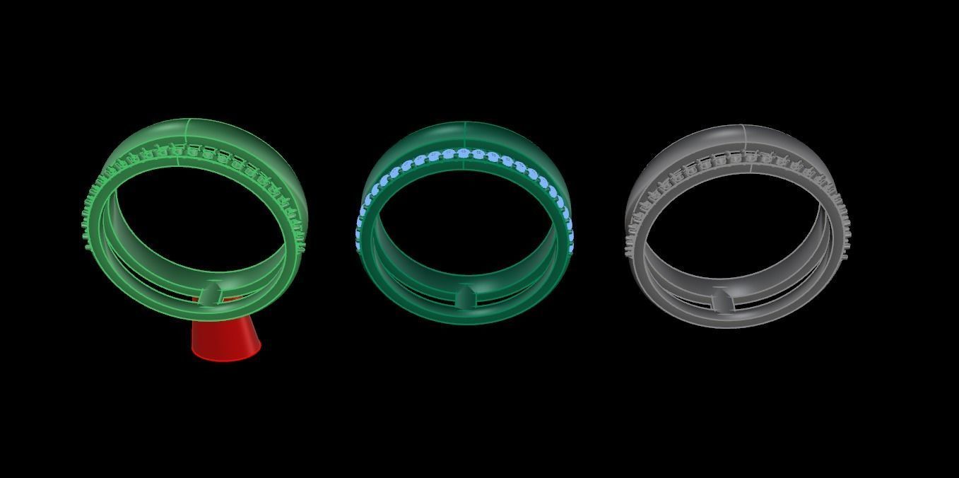 DOUBLE ROW STACK DIAMOND BAND RING MIX SIZE 4 5 6 7 8 9 10 3D print model_17