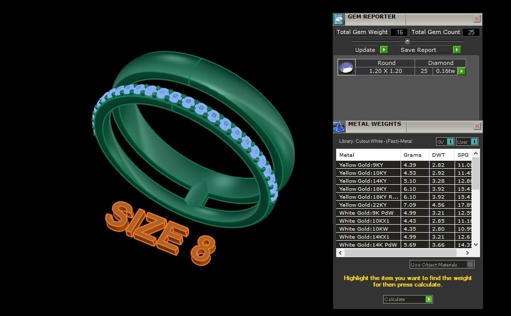 DOUBLE ROW STACK DIAMOND BAND RING MIX SIZE 4 5 6 7 8 9 10 3D print model_10