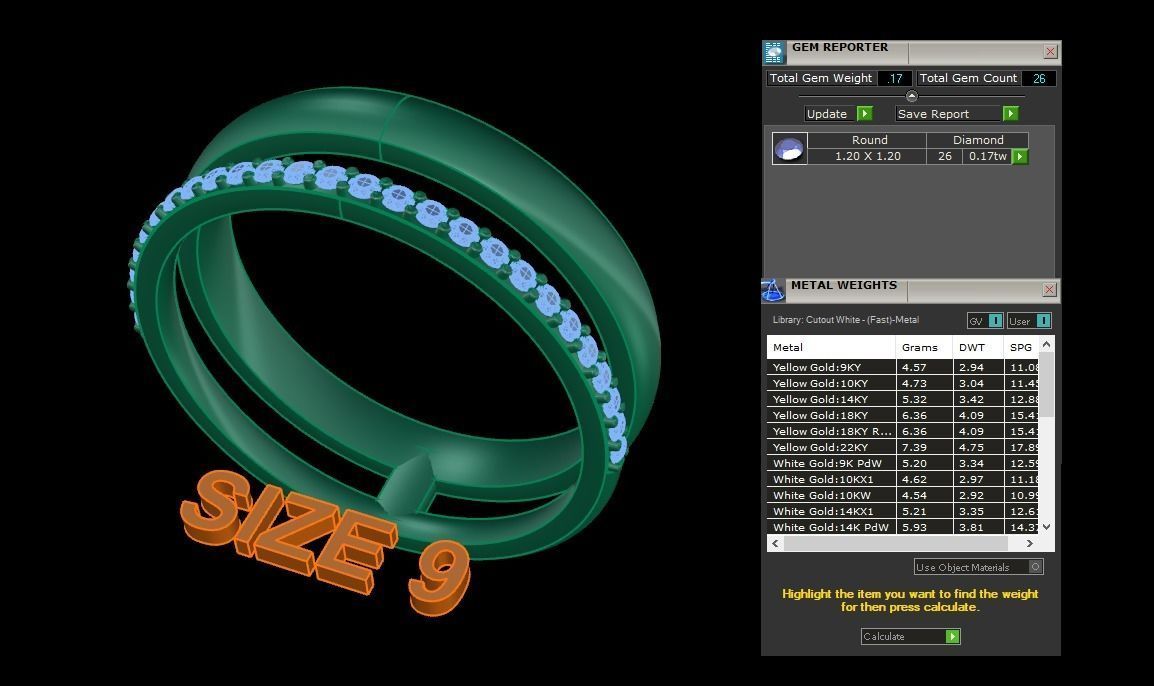 DOUBLE ROW STACK DIAMOND BAND RING MIX SIZE 4 5 6 7 8 9 10 3D print model_11