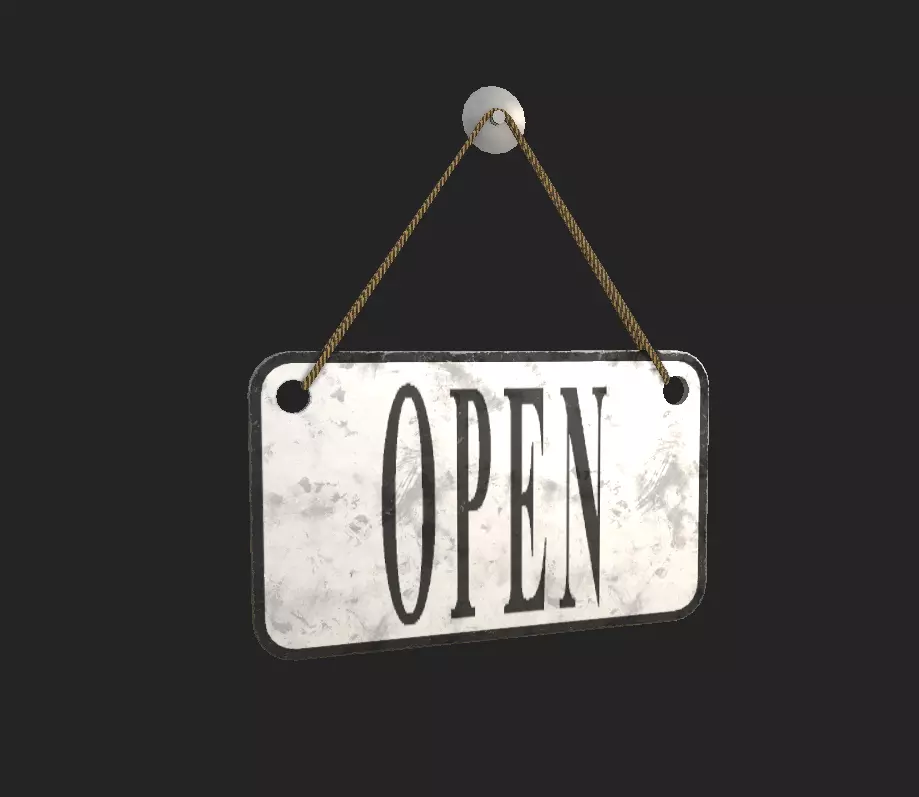 Open Closed Sign Free low-poly 3D model