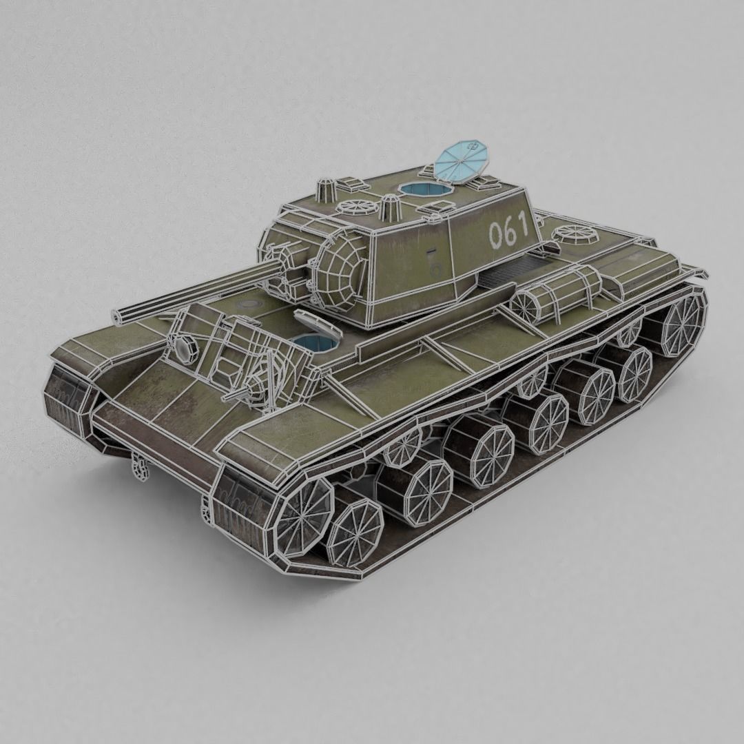 KV-1 ZiS-5 Heavy Tank  Low-poly 3D model_3