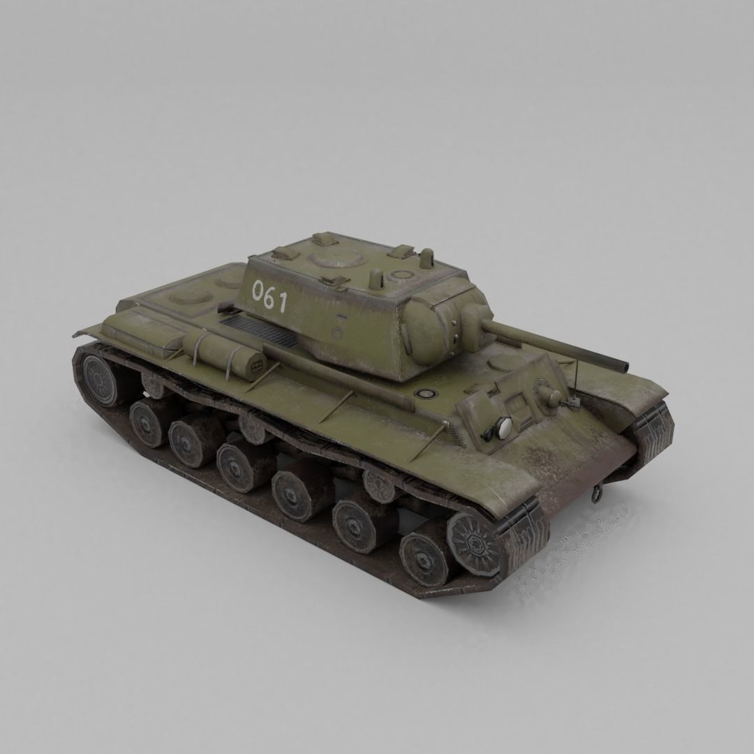 KV-1 ZiS-5 Heavy Tank  Low-poly 3D model_18