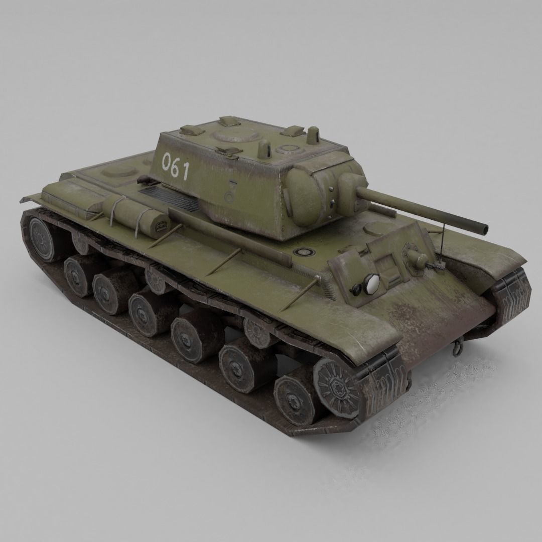 KV-1 ZiS-5 Heavy Tank  Low-poly 3D model_6