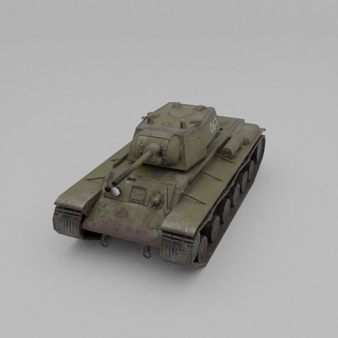 KV-1 ZiS-5 Heavy Tank  Low-poly 3D model_15