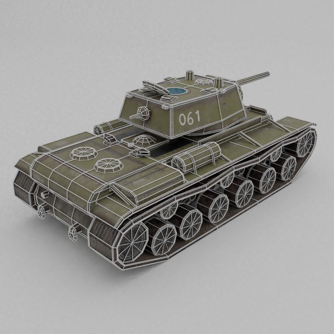 KV-1 ZiS-5 Heavy Tank  Low-poly 3D model_7