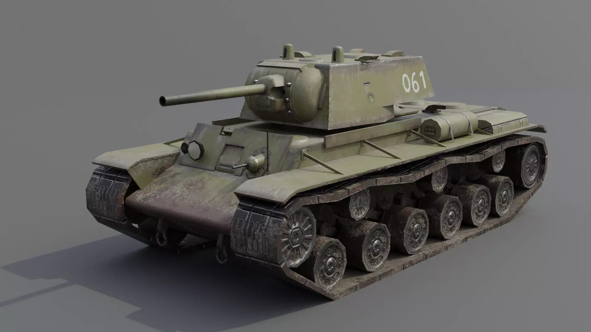 KV-1 ZiS-5 Heavy Tank  Low-poly 3D model_0