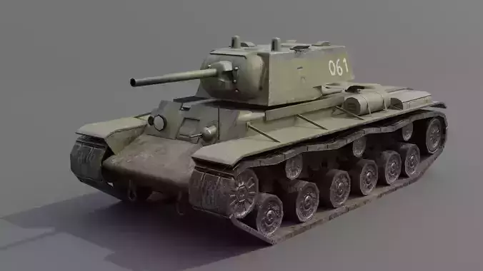 KV-1 ZiS-5 Heavy Tank  Low-poly 3D model