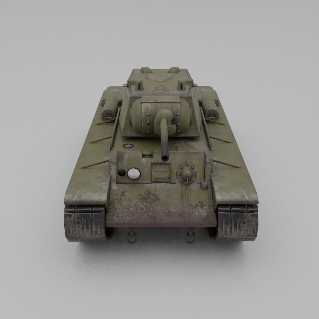 KV-1 ZiS-5 Heavy Tank  Low-poly 3D model_4