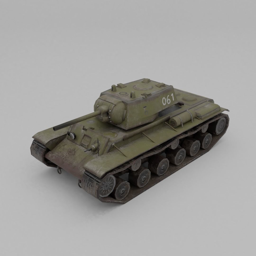KV-1 ZiS-5 Heavy Tank  Low-poly 3D model_29