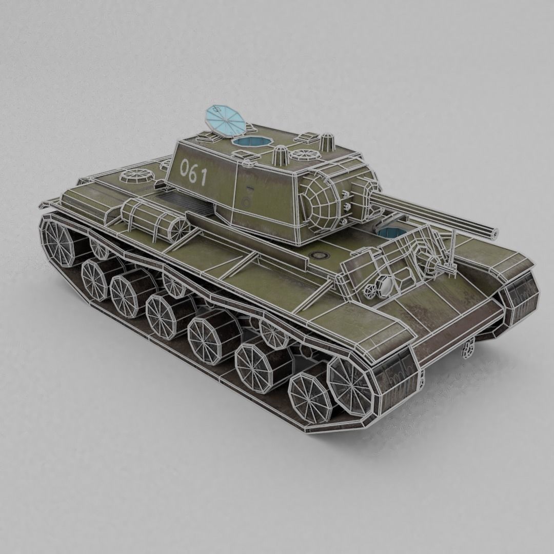 KV-1 ZiS-5 Heavy Tank  Low-poly 3D model_5