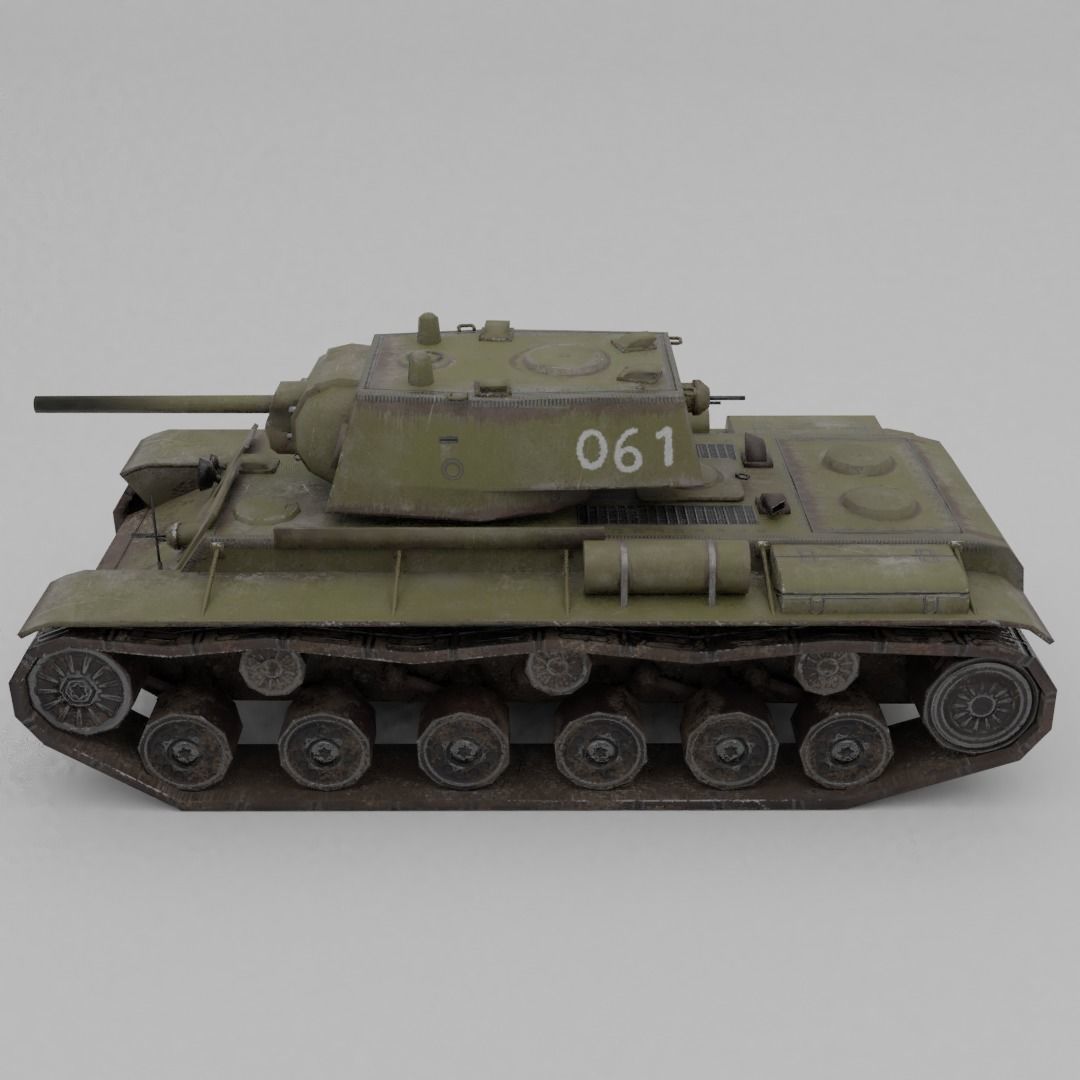 KV-1 ZiS-5 Heavy Tank  Low-poly 3D model_13