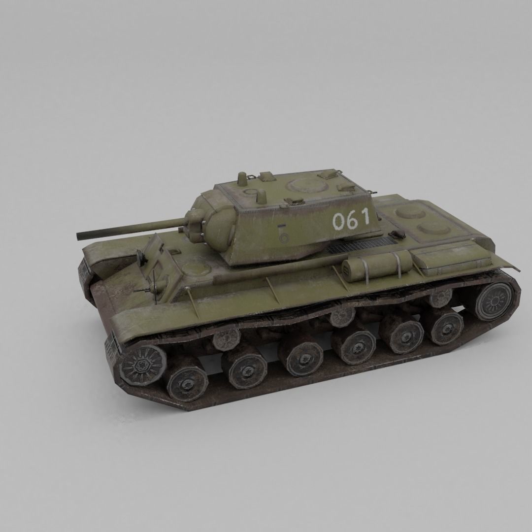 KV-1 ZiS-5 Heavy Tank  Low-poly 3D model_28