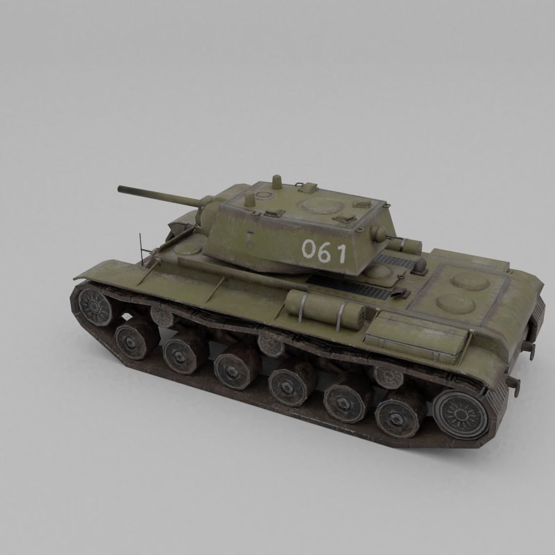 KV-1 ZiS-5 Heavy Tank  Low-poly 3D model_26
