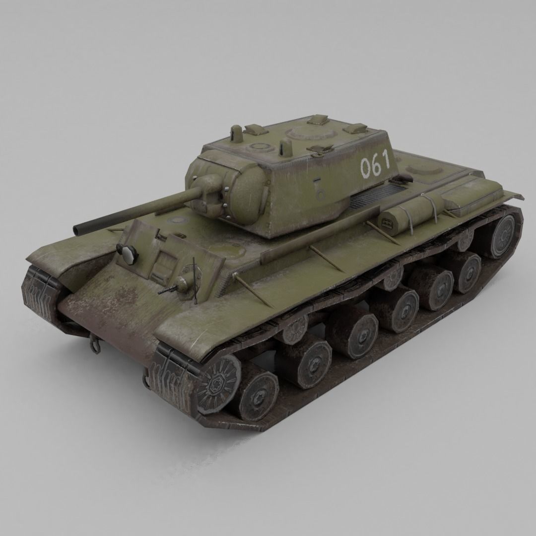 KV-1 ZiS-5 Heavy Tank  Low-poly 3D model_2