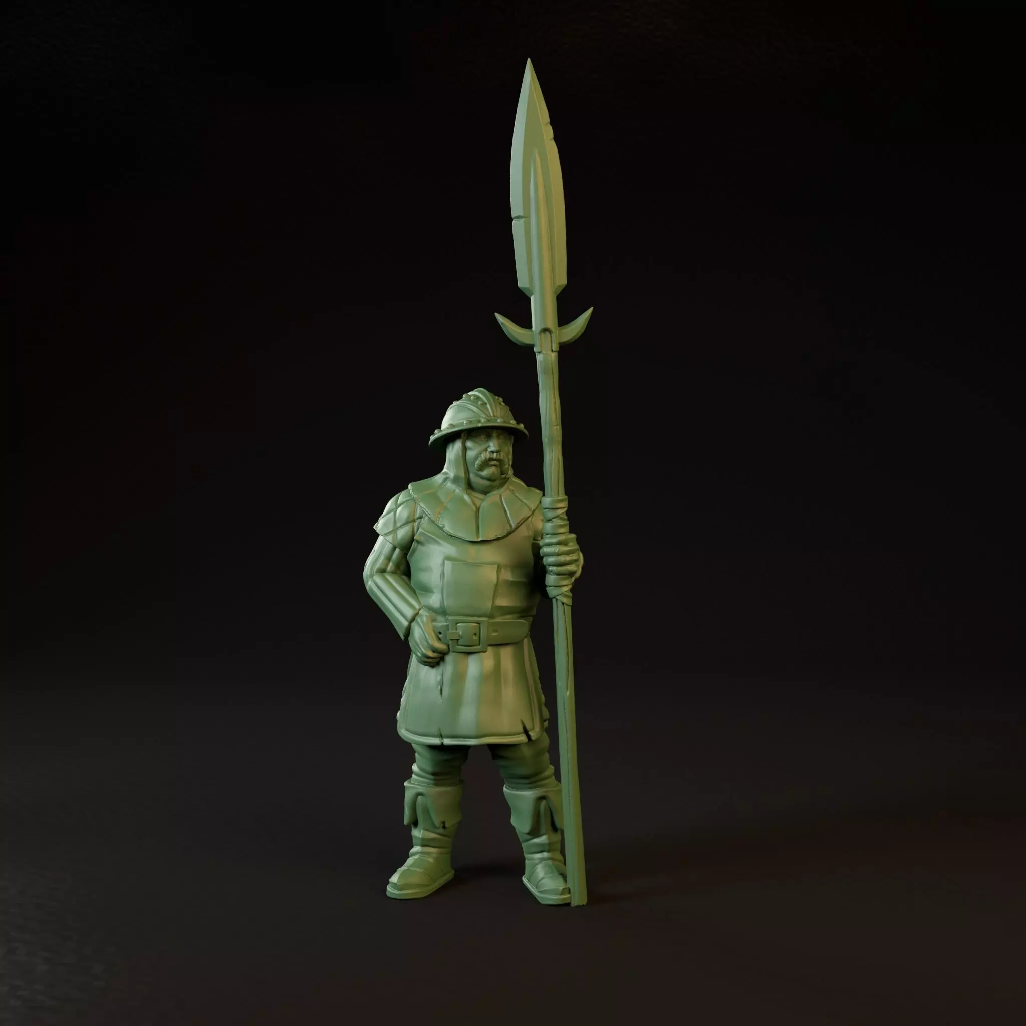 City Guard Fat Spearman professionally pre-supported 3D print model