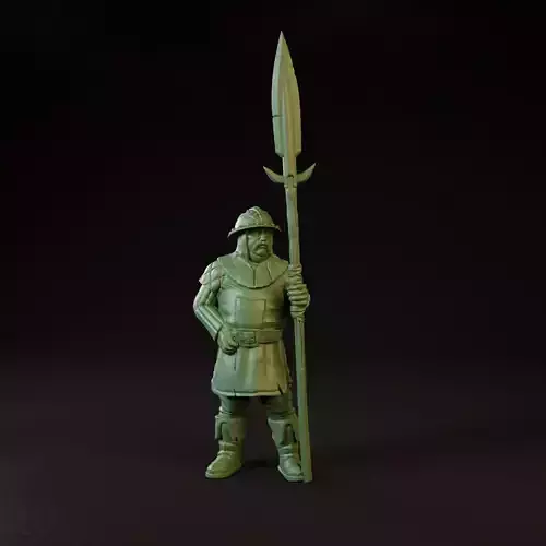 City Guard Fat Spearman professionally pre-supported  3D print model