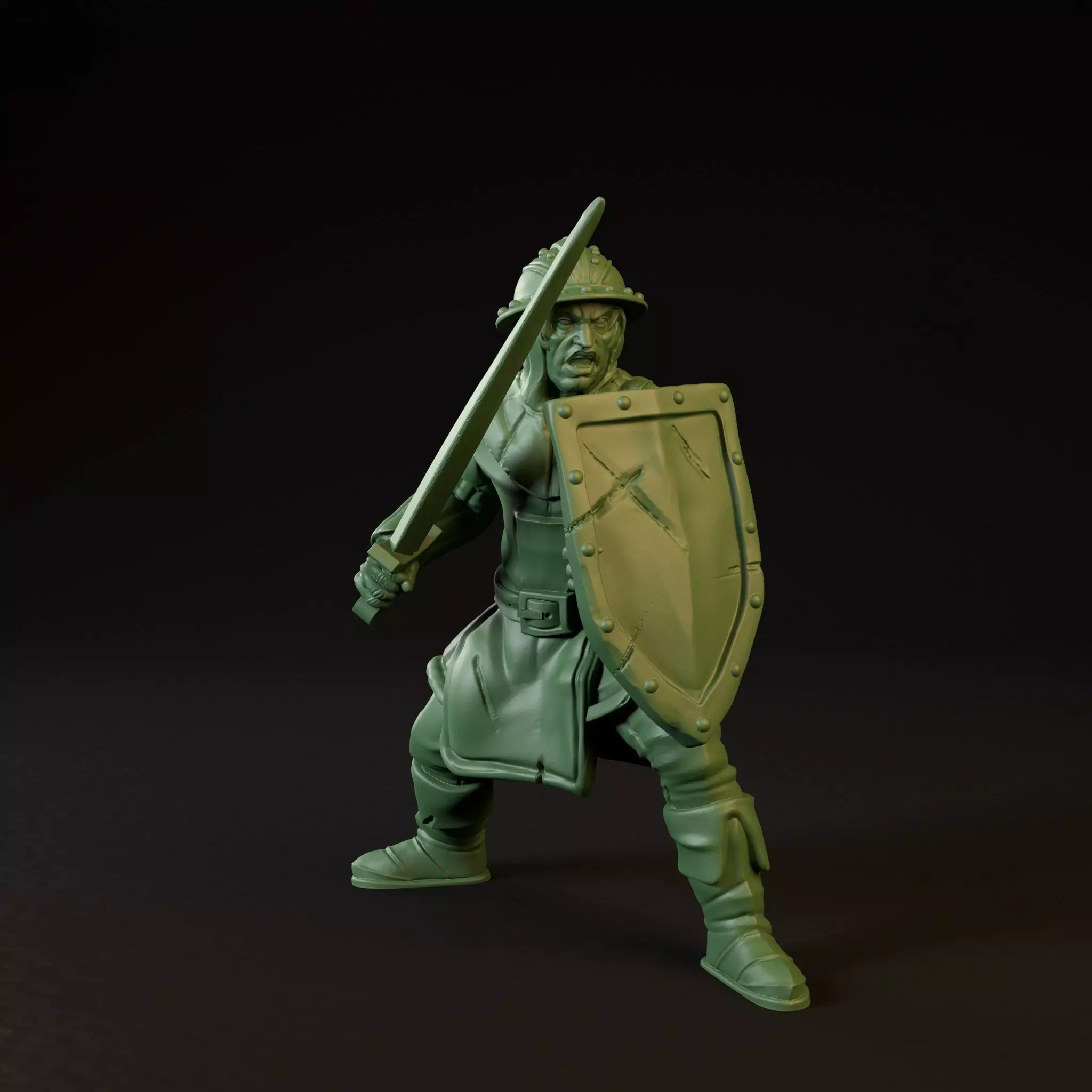City Guard Sword and Shield presupported 3D print model_0