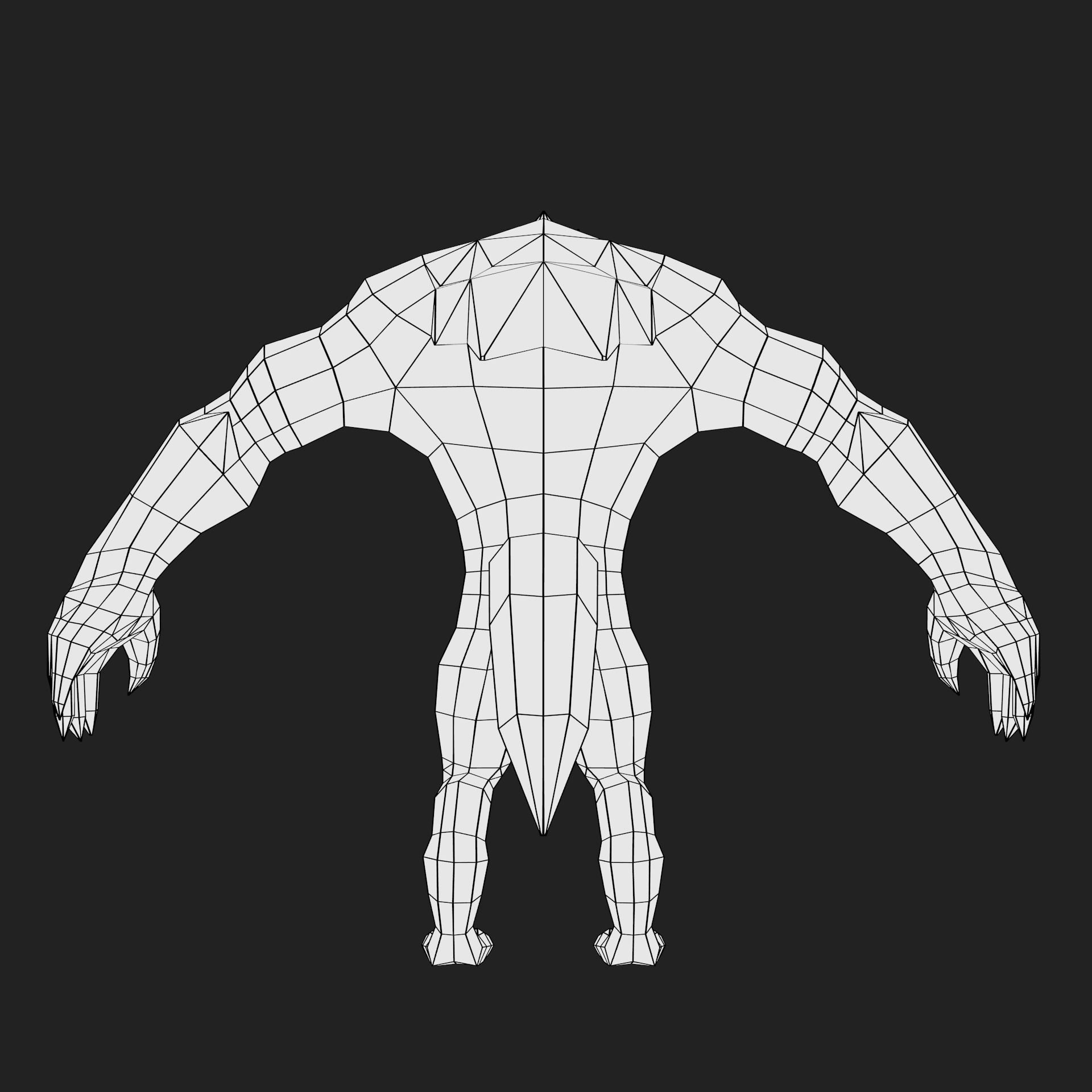 Lowpoly WereWolf Low-poly 3D model_5