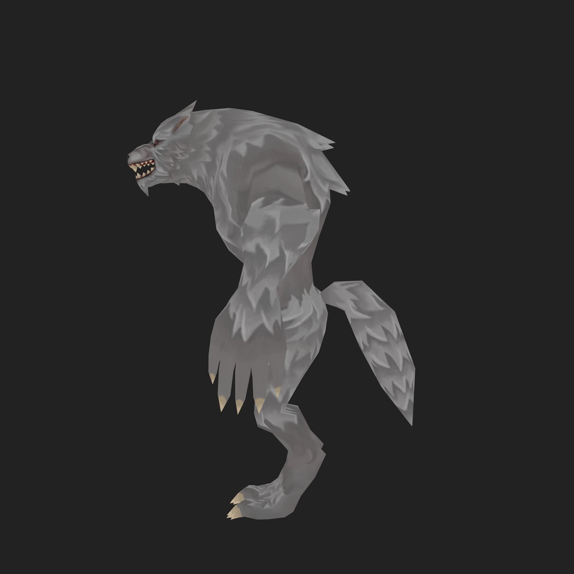 Lowpoly WereWolf Low-poly 3D model_1
