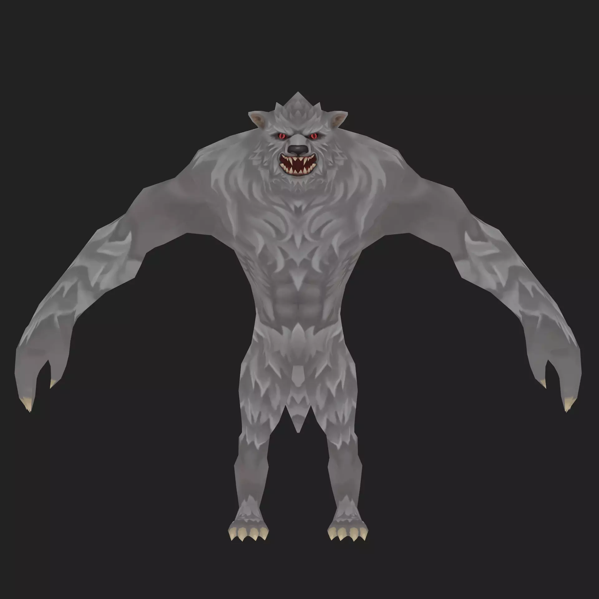 Lowpoly WereWolf Low-poly 3D model_0