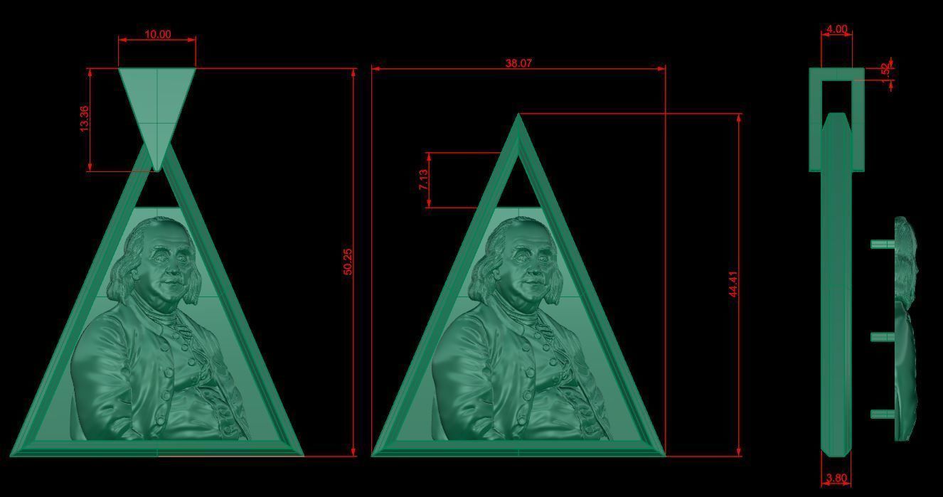 Benjamin Franklin 3D print model_5