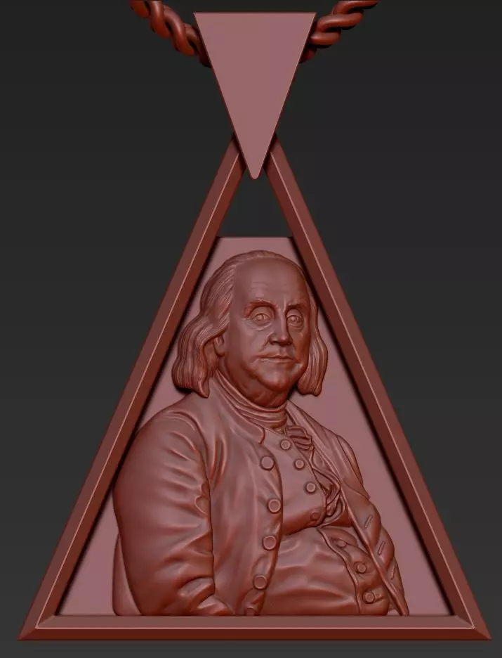 Benjamin Franklin 3D print model_0