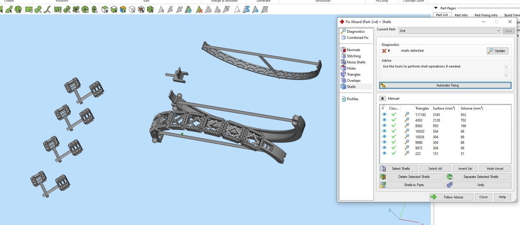 Bracelet with baguettes stones  3D print model_4
