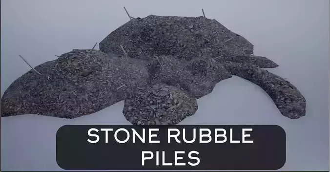 Stone Rubble Piles Low-poly 3D model