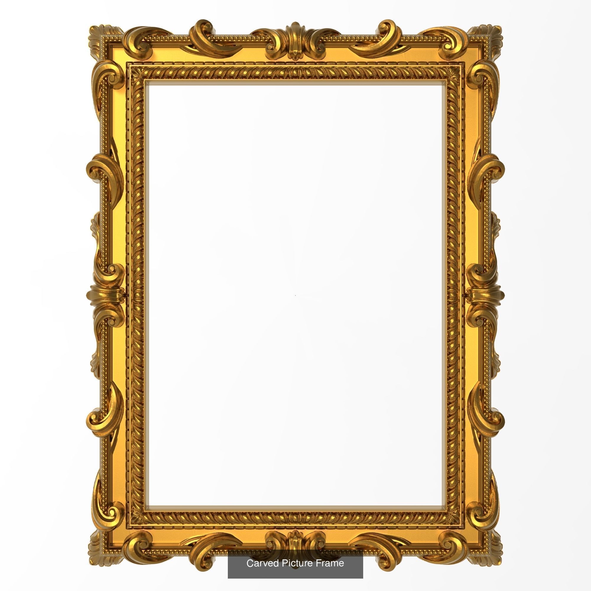 10 carved frames set 3D Model Collection_7