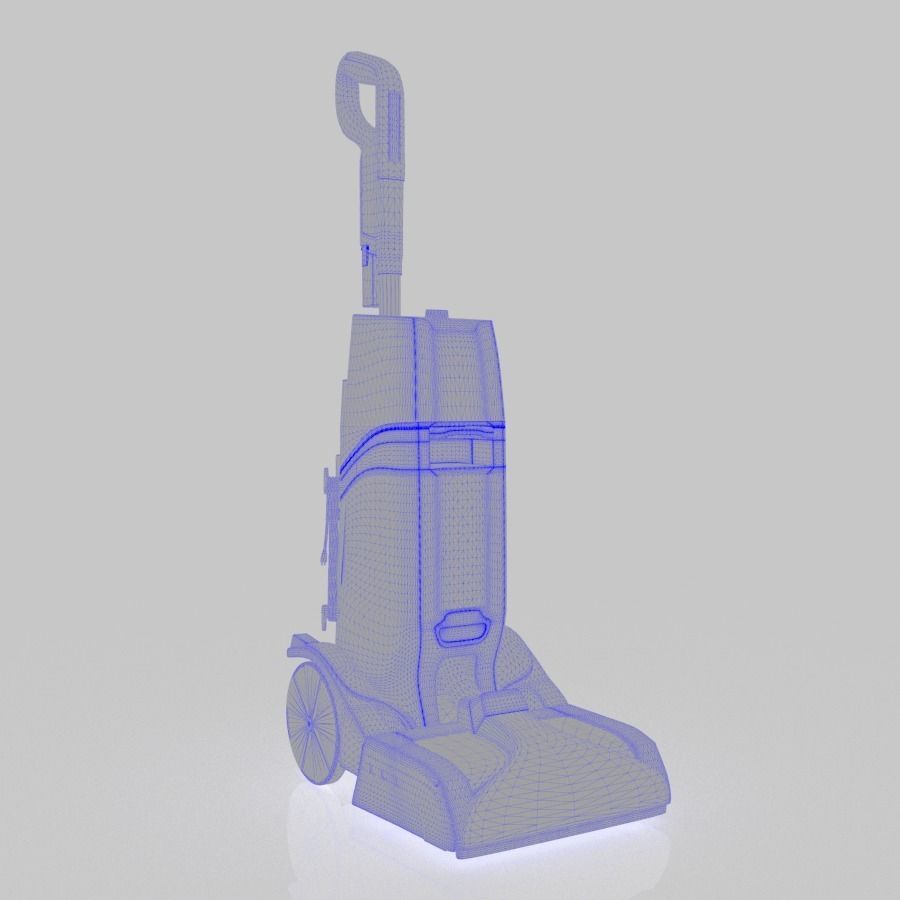 Upright Vacuum Carpet Cleaner Low-poly 3D model_5