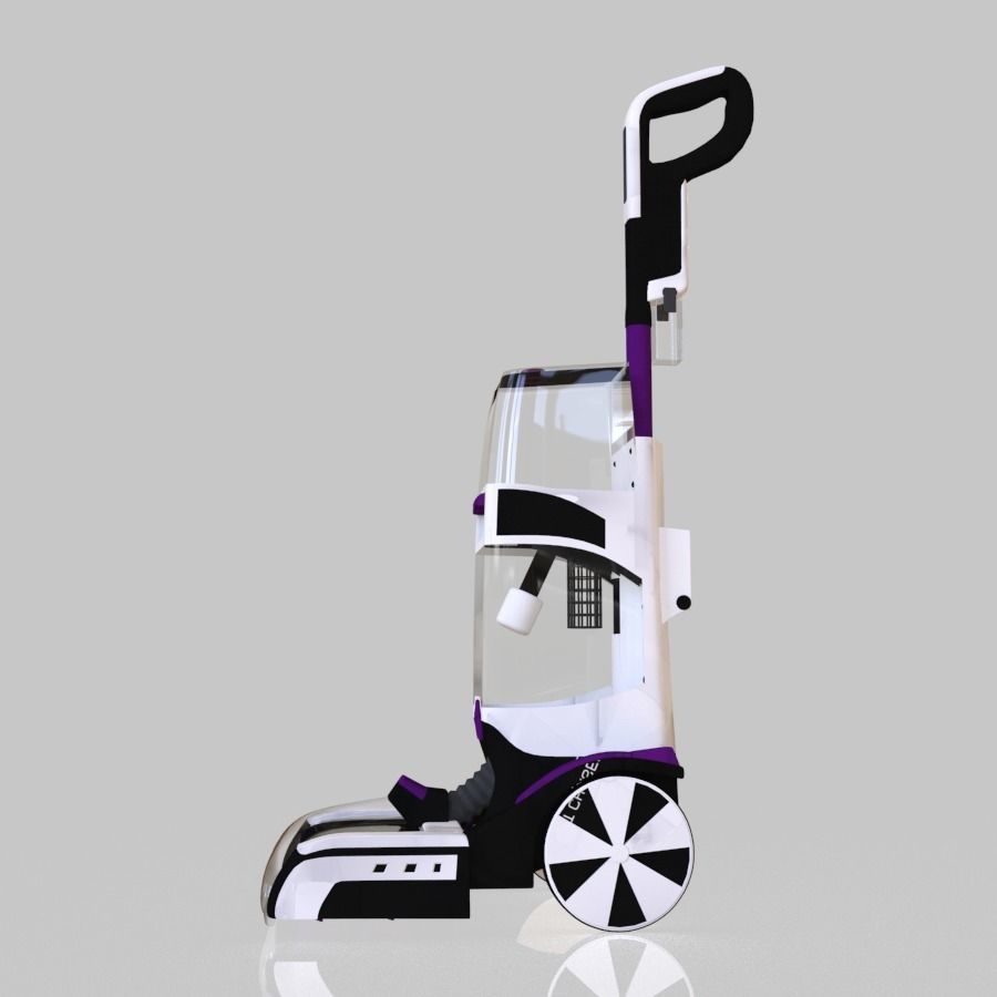 Upright Vacuum Carpet Cleaner Low-poly 3D model_3