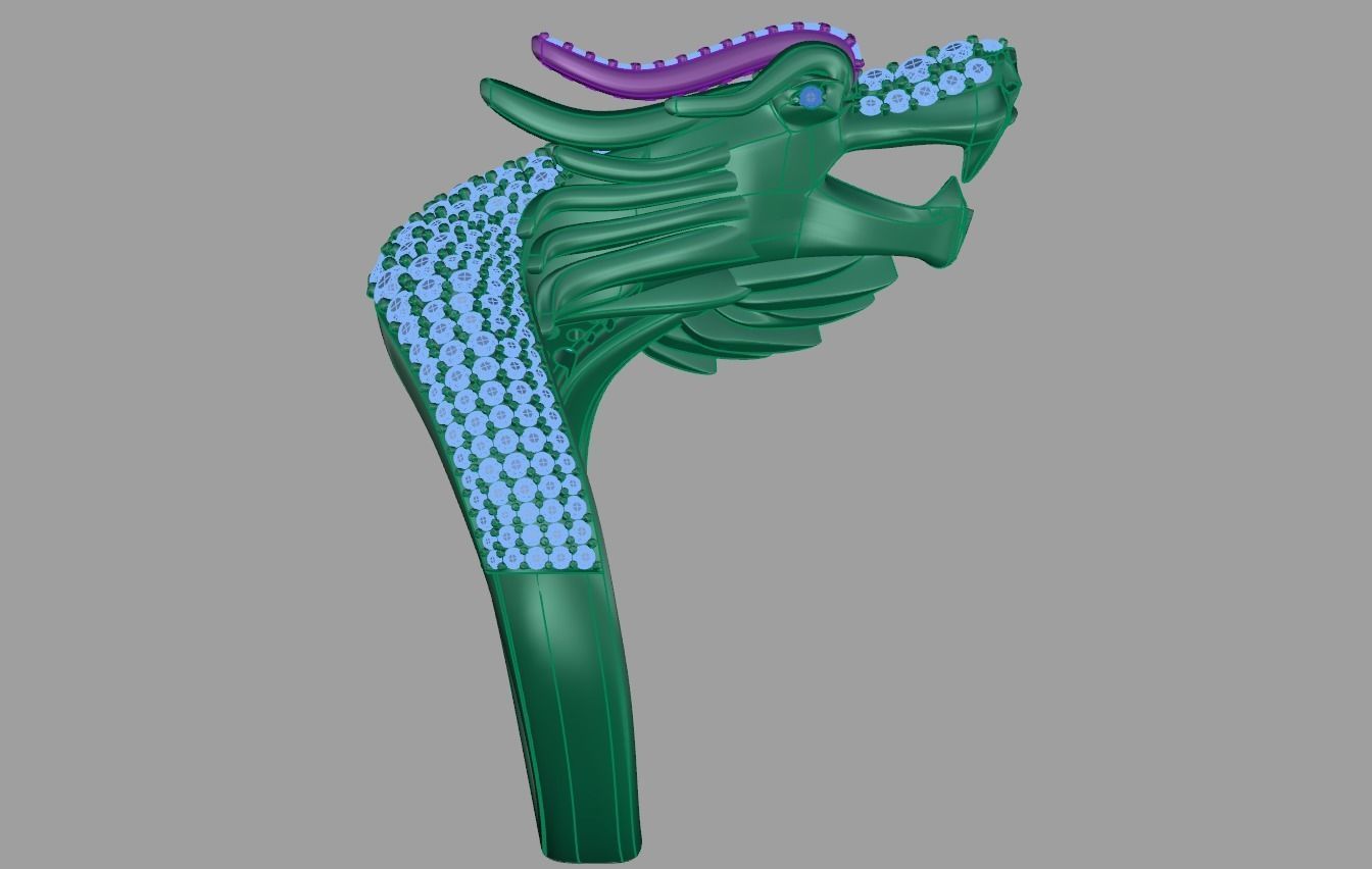 dragon ring 3D print model_2