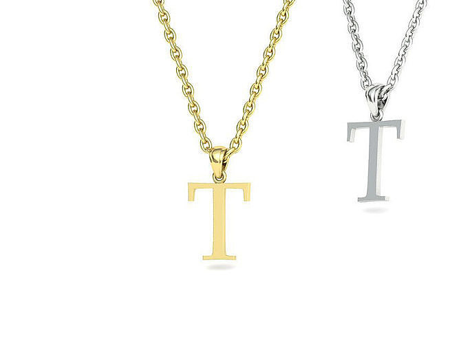T INITIAL LETTER NECKLACE printable 3dmodel  3D print model