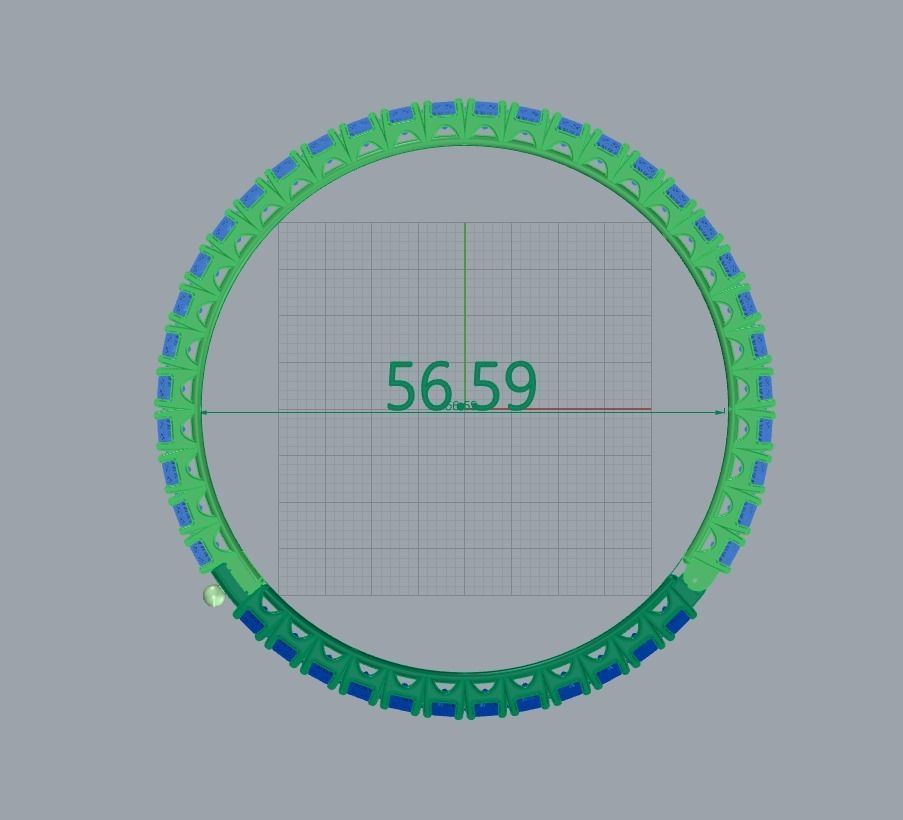 diamond bangle 213 3D print model_4