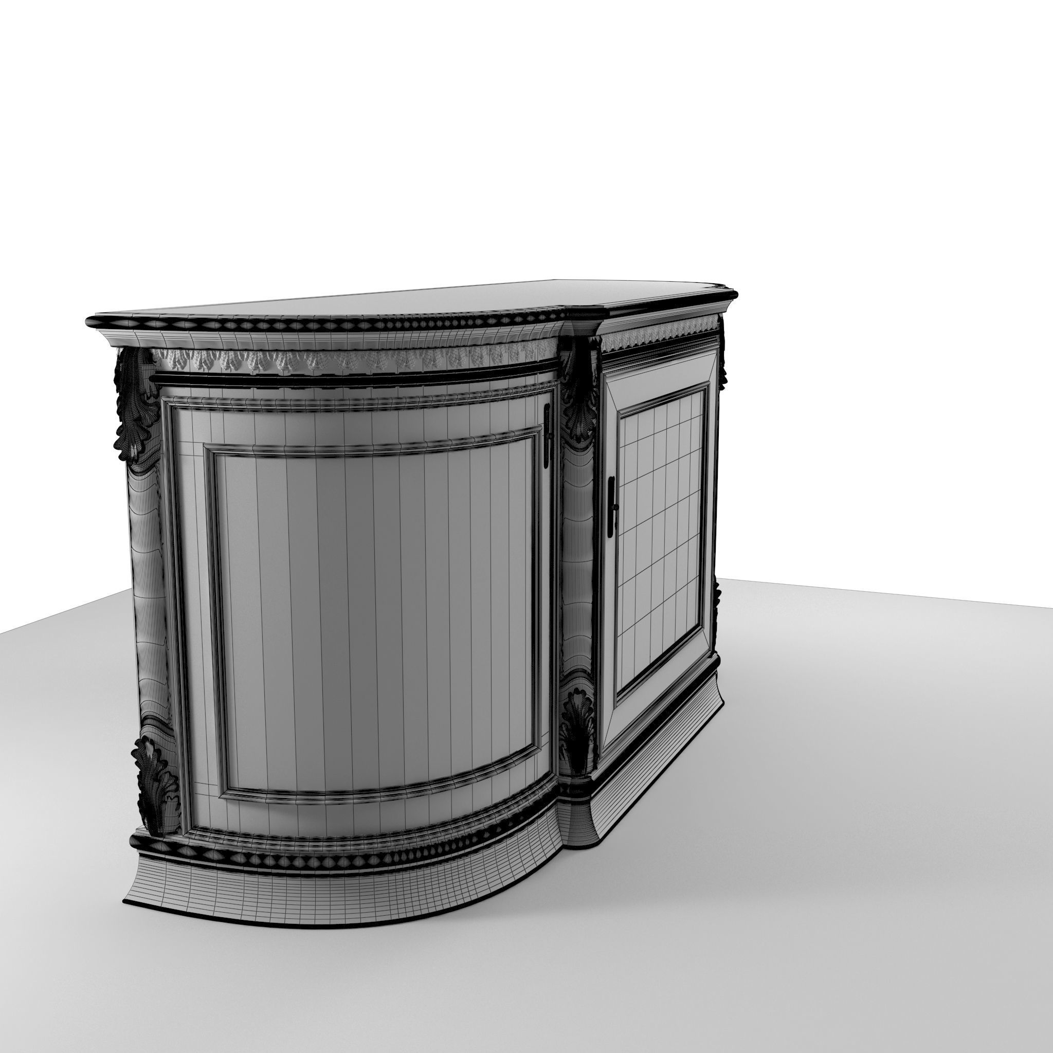 Cabinet for dishes model 3D model_8